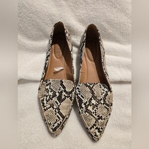 Esprit Women's Snakeskin Loafers - Black and Cream